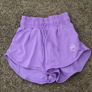 Purple high waisted shorts